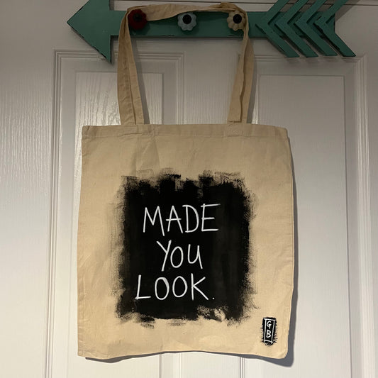 ‘Made you look’ cotton tote bag