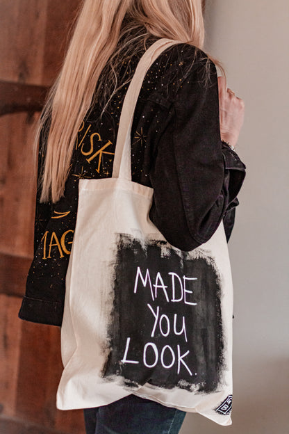 ‘Made you look’ cotton tote bag