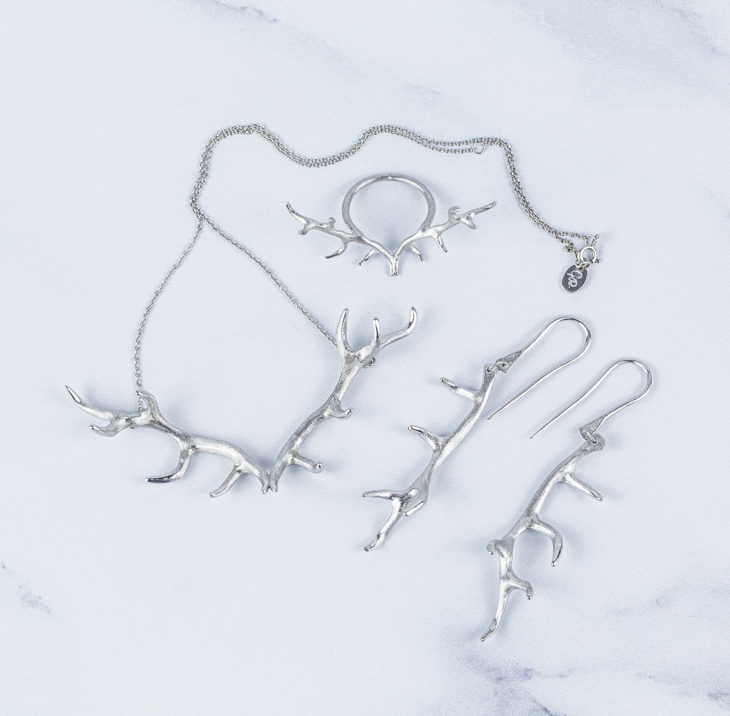 Silver Maxi Antler Pendant