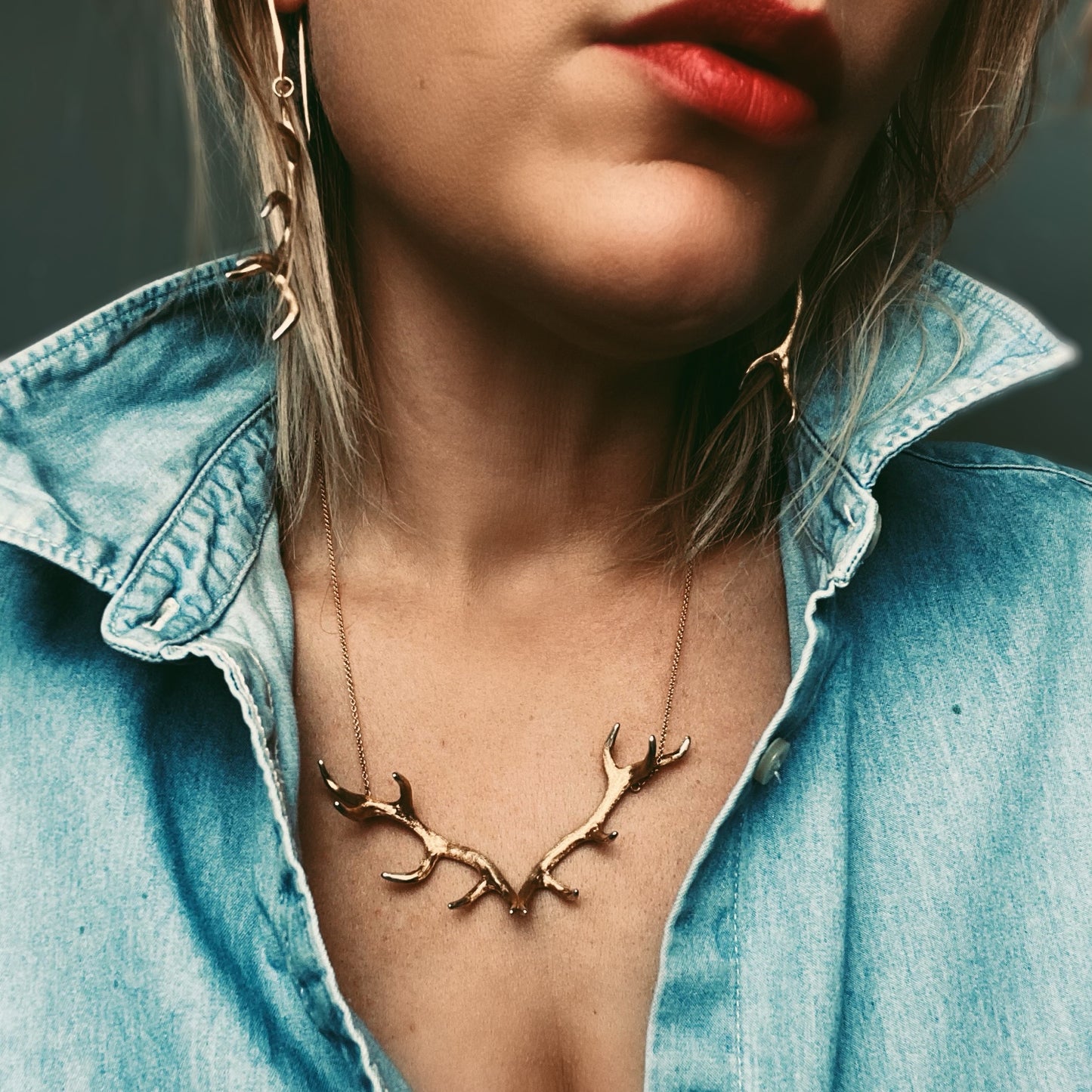 Silver Maxi Antler Pendant